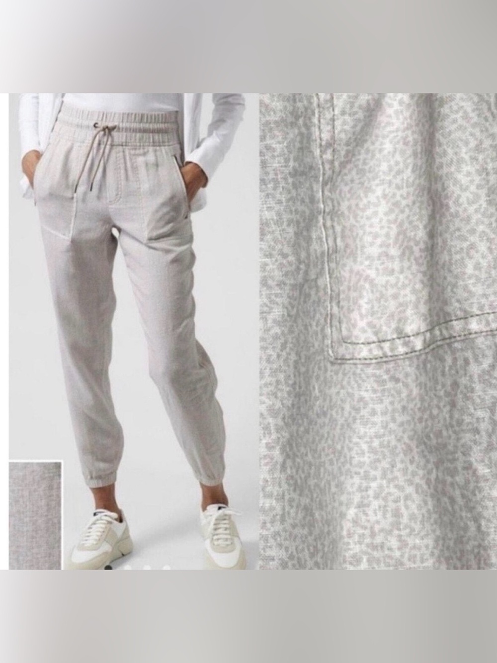 Athleta Cabo linen joggers , cheetah print NWT, size 6P